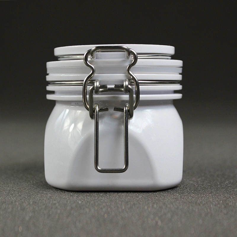 Can food 80ml spot airtight PET square shape cans plastic  jar tea canned food container for honey