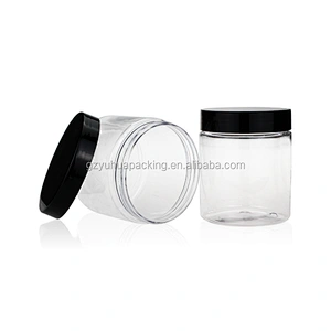 240ml Wholesale cosmetic and food packaging pet plastic jar  cream jar with white or black lid