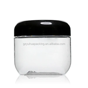 120ml PET transperate  pet cream and food jar can with round black cap empty food cans cream and food jar