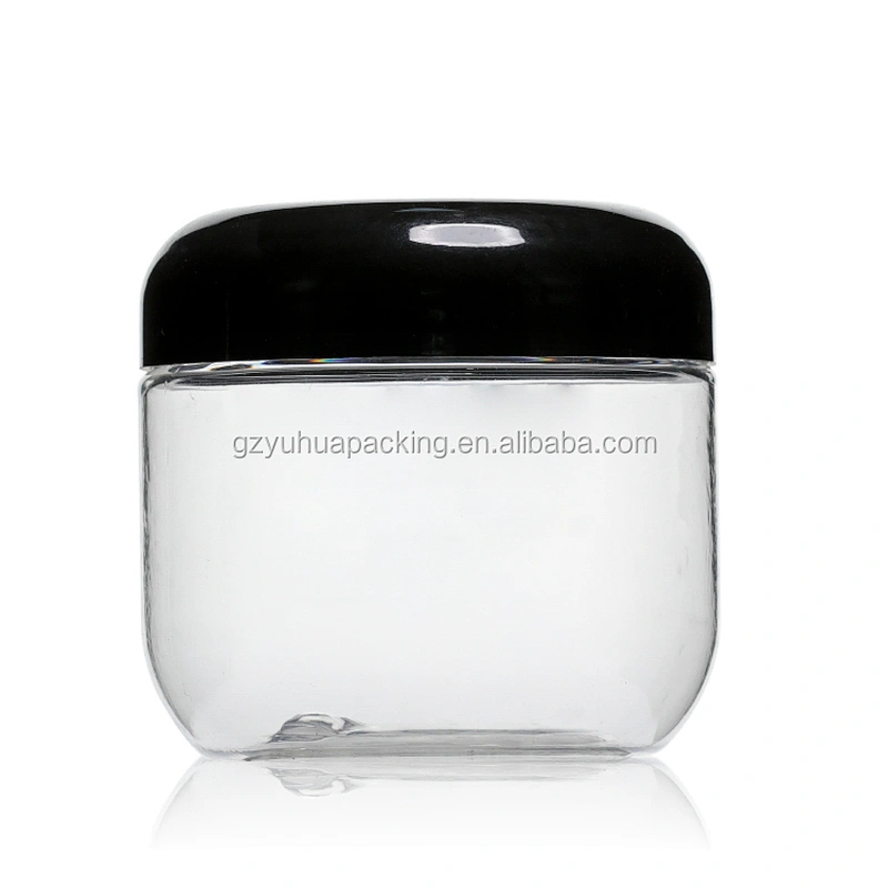 120ml PET transperate  pet cream and food jar can with round black cap empty food cans cream and food jar