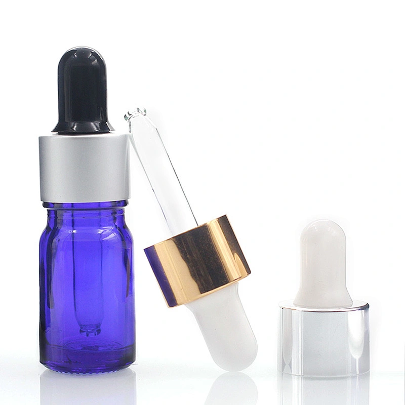 5ml Empty Mini  Blue Glass Dropper Bottles for essential Oil  Cosmetic Containers Vial  Glas