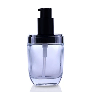 Luxury Cosmetics Packaging Round Custom Unique Shape Glass Cosmetics Empty Liquid Foundation Bottle 30ml