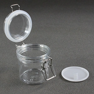 Spot airtight PET 200g  unbreakable smooth body pyramid clip top jar for body Scrub skin care cream/canned food