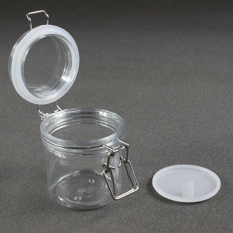 Spot airtight PET 200g  unbreakable smooth body pyramid clip top jar for body Scrub skin care cream/canned food