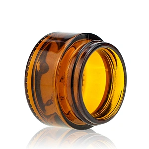 Clear amber Glass Cream jar 15g 30g 50g   Face Cream Jars Container Manufacturers Cosmetic  Packaging Set for Skin Care Jar