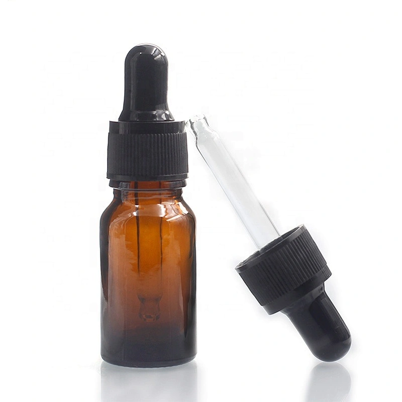 Factory wholesale 10ml Cosmetic Container brown Essential Oil Glass Dropper Bottle with low price
