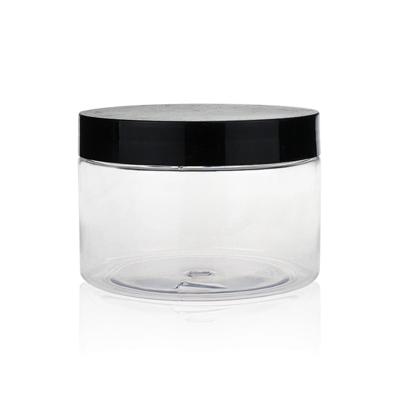 300ml clear recycled plastic cosmetic jars PET empty packaging Jar Containers skin care plastic jars for cosmetics