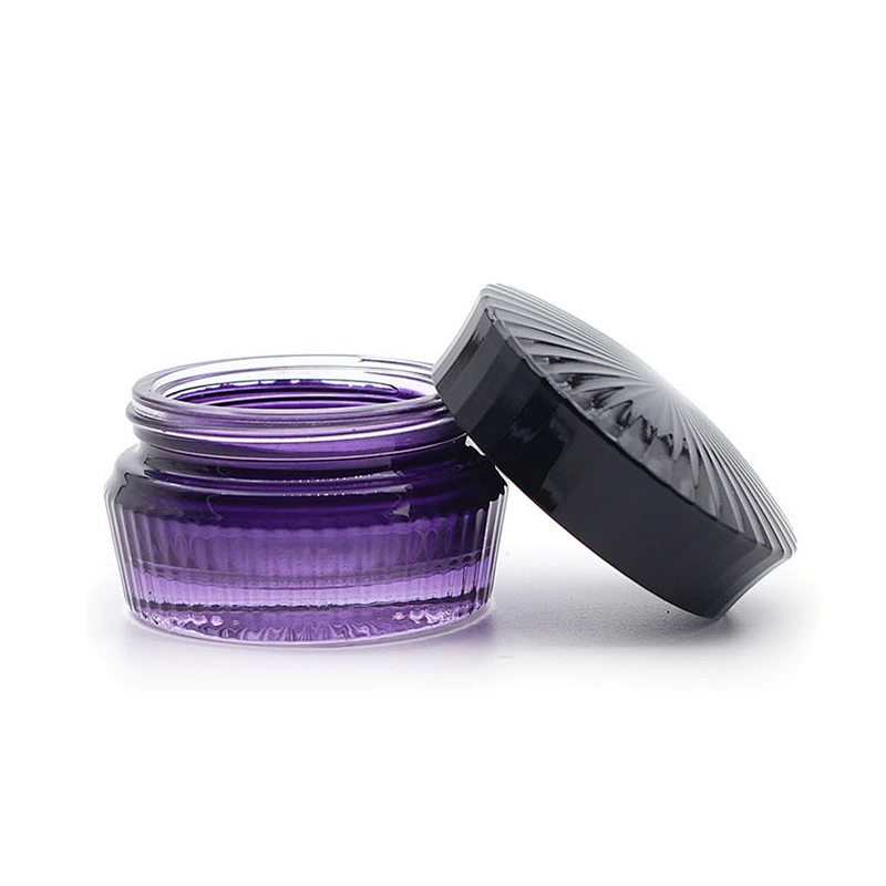 Clear Purple  Glass jar  30g  50g Custom Color   Face Cream Jars Container Manufacturers Cosmetic Packaging Set for Skin Jar