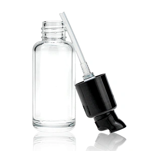 Cosmetic Packaging Skin Care 30ml Container Round Foundation Lotion Glass Bottle With Pump for Beauty