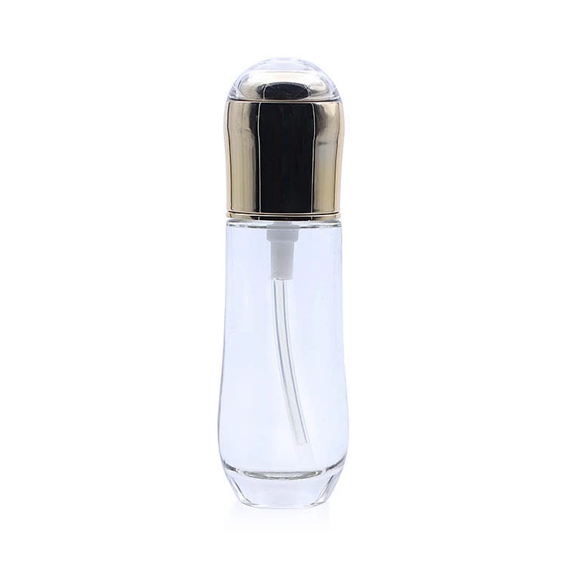 40ml luxury gold pump cover foundation glass bottle cosmetic lotion bottle gold cap packaging