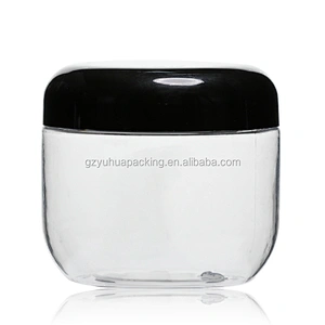 240ml 8oz wholesale clear plastic cosmetic jars packaging PET cream jar black lid plastic jars with colored lids