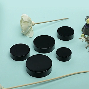 black screw plastic lids for glass jars skin care cream jar plastic containers screw cap in stock OEM ODM makeup suppliers china