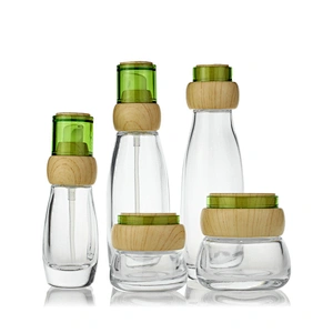 Clear Glass jar with Mushroom cap  15g 30g 50g  Face Cream Jars Container Manufacturers Cosmetic Packaging Set for Skin Care Jar