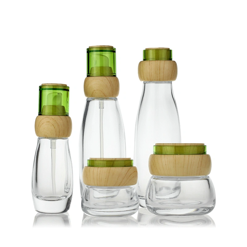 Clear Glass jar with Mushroom cap  15g 30g 50g  Face Cream Jars Container Manufacturers Cosmetic Packaging Set for Skin Care Jar