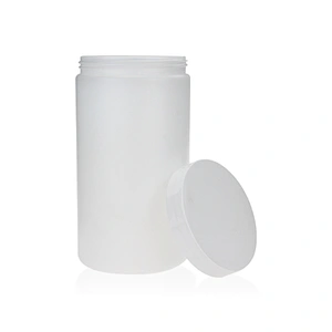 1000ml PE white packaging cosmetic and food jar with screw lid
