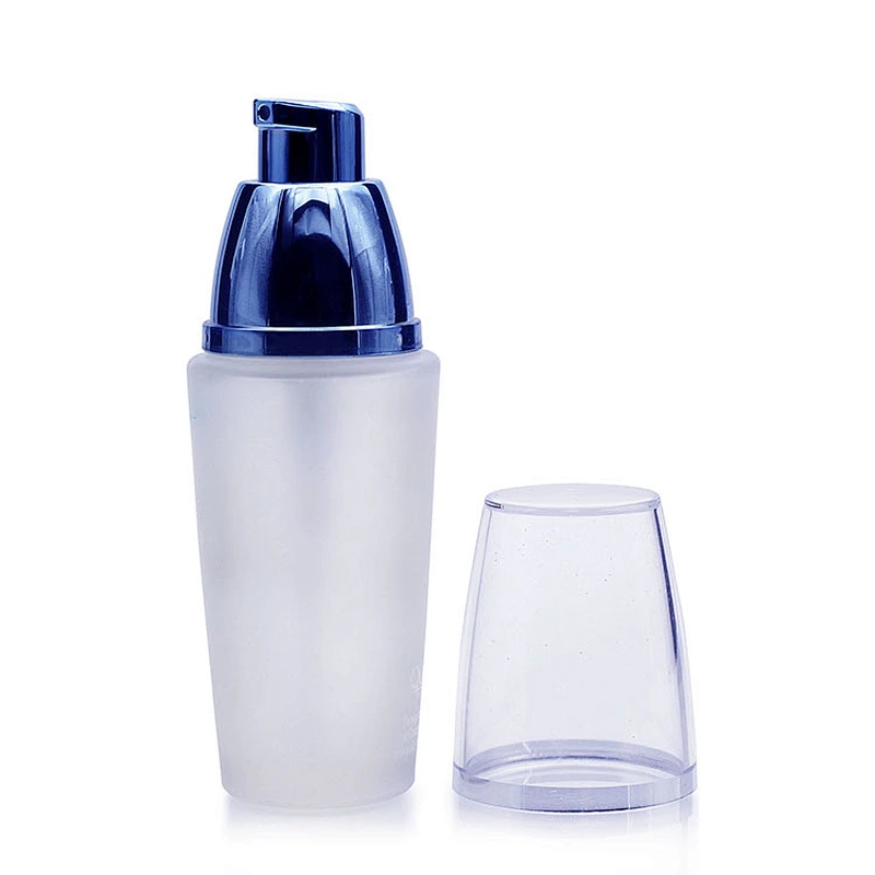 High quality cosmetic packaging 30ml 1oz lotion foundation new design frosted blue glass spray bottle