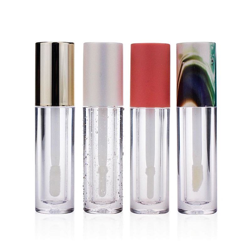 C080 Customize Make Your Own Logo Plastic Lip Gloss Tube Container 4.9ml with Applicator