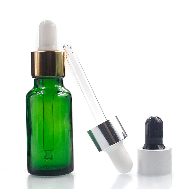 20ml Cosmetic Container green color Essential Oil Glass Dropper Bottle  Manufacturers hot sale low price