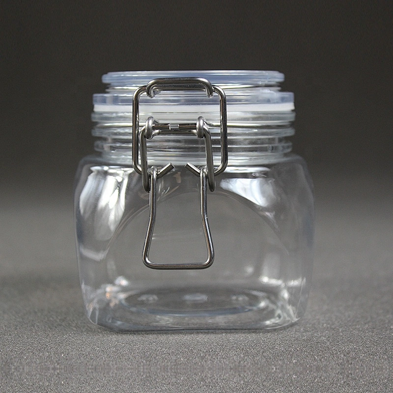 400ml 13.3oz pyramid plastic airtight pot PET kilner jar with PE inner cap and spoon for body butter cosmetic cream