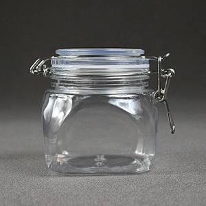 400ml 13.3oz pyramid plastic airtight pot PET kilner jar with PE inner cap and spoon for body butter cosmetic cream