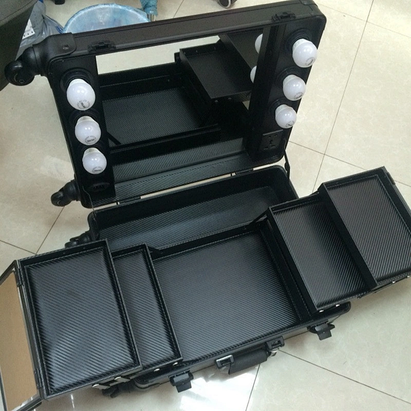 Hot Sale High Quality promotional makeup Case Station Studio With lighted mirror case
