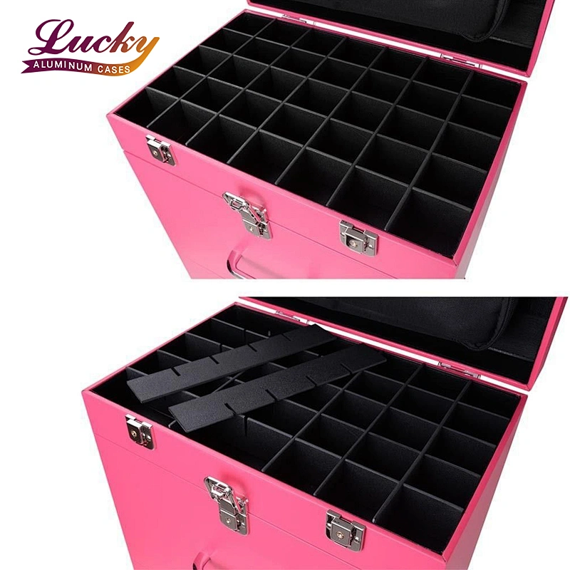 Professional Nail Artist 4 Wheel Rolling Makeup Case Cosmetic Artist Trolley