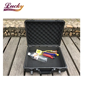 customized size storage carrying briefcase transparent Aluminum tool case with Dividers insert