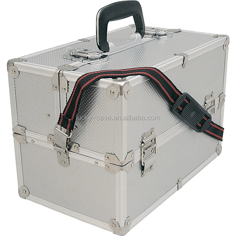 PROFESSIONAL CUSTOM ALUMINIUM CANTILEVER TOOL CASE WITH DIVIDERS SILVER