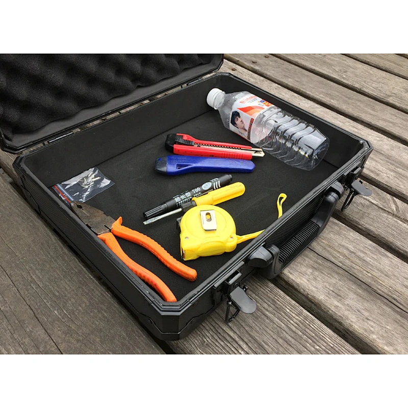 customized size storage carrying briefcase transparent Aluminum tool case with Dividers insert