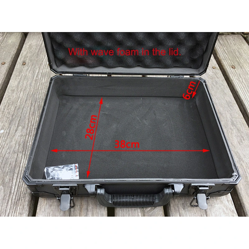 customized size storage carrying briefcase transparent Aluminum tool case with Dividers insert