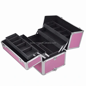 Aluminum Rolling Ladies Makeup Box Travel Trolley Bag
