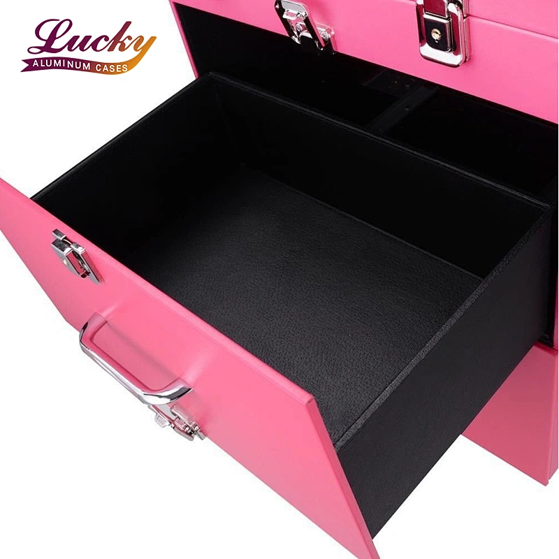 Professional Nail Artist 4 Wheel Rolling Makeup Case Cosmetic Artist Trolley