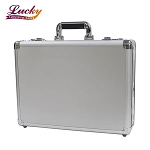 Laptop Briefcases Silver Code Locks Aluminum Equipment Case Professional Men Hard Briefcase