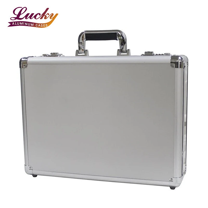 Laptop Briefcases Silver Code Locks Aluminum Equipment Case Professional Men Hard Briefcase