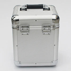 Aluminum record  for 100 7'' LPs  Carry Vinyl Shockproof Small aluminum case for Vinyl Records