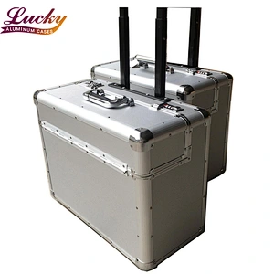 New style Hard Aluminum laptop business roller brief case trolley profession rolling pilot case for travel