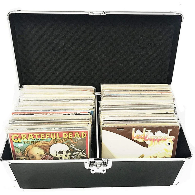 7''LPs 200pcs Vinyl record case  Hard Carry Durable with HIgh quality accessories Aluminum record case