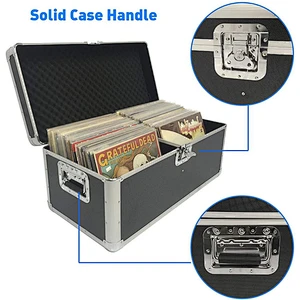 7''LPs 200pcs Vinyl record case  Hard Carry Durable with HIgh quality accessories Aluminum record case