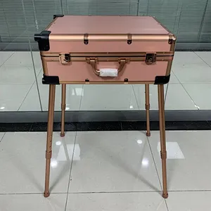 Train Rolling Makeup Case with Light Wheeled Portable Rolling Makeup Case