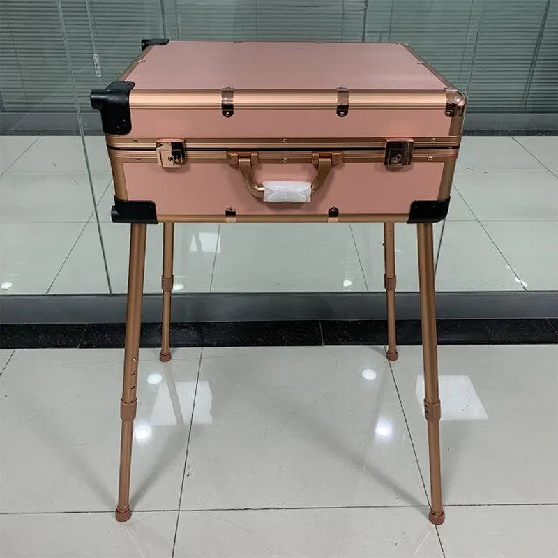 Train Rolling Makeup Case with Light Wheeled Portable Rolling Makeup Case