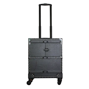 Heavy Duty Rolling Makeup Case Professional Nail Travel Organizer Box