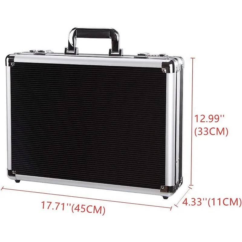 Professional Aluminum Hard Case ToolBox Large Briefcase Flight Carrying Case