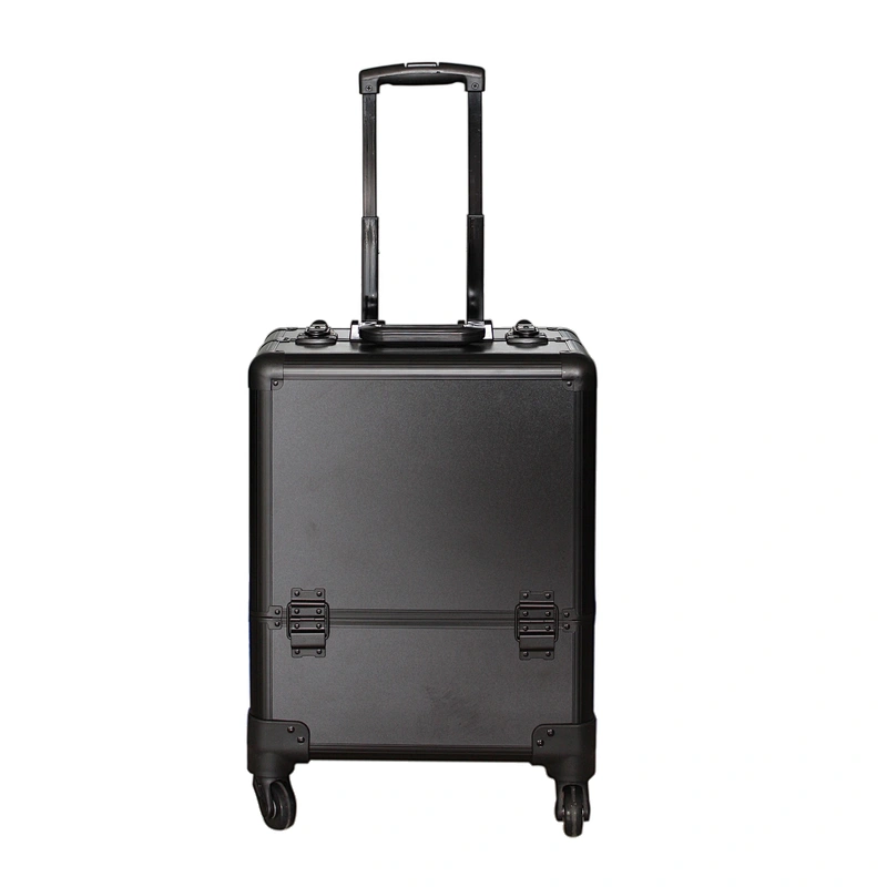 Makeup Trolley Case Large Travel Makeup Case with Mirror Rolling Cosmetics Case with Multiple Compartments and 360 Degree Wheels