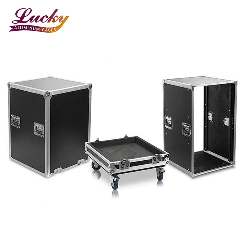 heavy duty custom pullover style Racks flight U case with casters 12U 14U 16U 18U for Stage