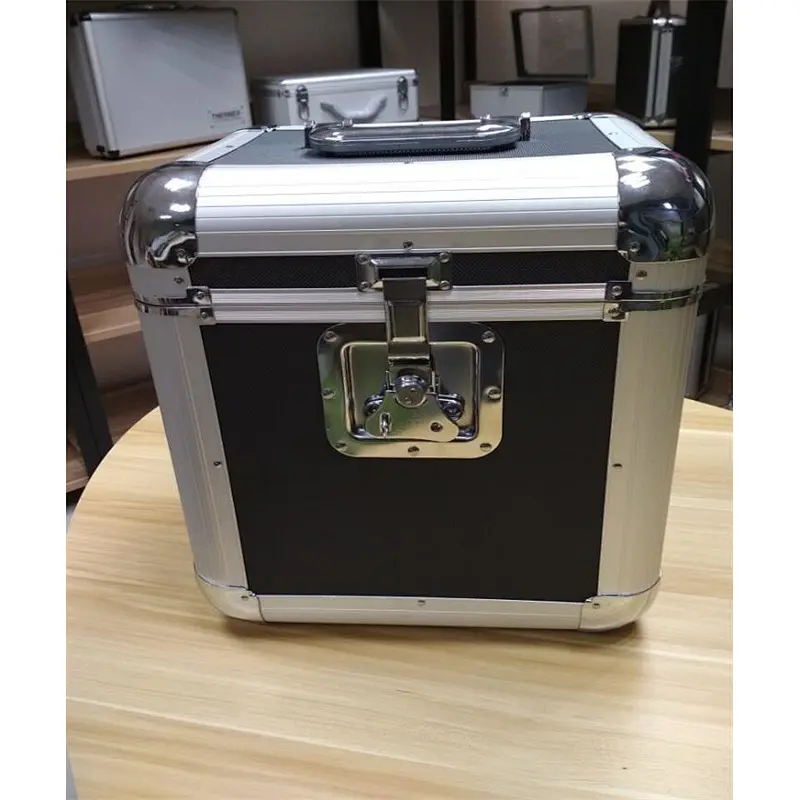 Black LP Vinyl Record Aluminium DJ Flight Carry Case