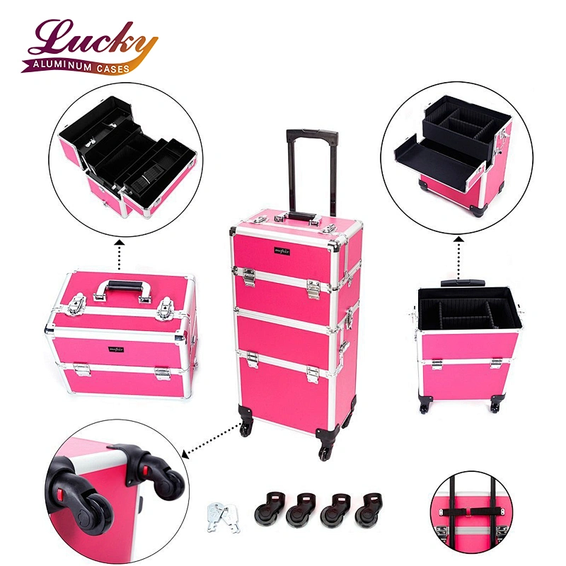 Makeup Trolley Beauty Case Vanity Nail with wheels