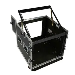 12U 12 Space Rack Case With Slant Mixer Top DJ Mixer Cabinet And 4 Casters