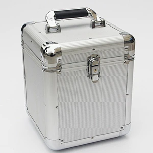 Aluminum record  for 100 7'' LPs  Carry Vinyl Shockproof Small aluminum case for Vinyl Records