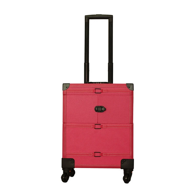 Heavy Duty Rolling Makeup Case Professional Nail Travel Organizer Box