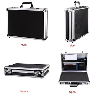 Professional Aluminum Hard Case ToolBox Large Briefcase Flight Carrying Case